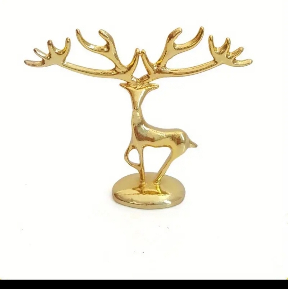 Gold Deer Antler Ring Jewelry 2.7" x 2.7" Holder